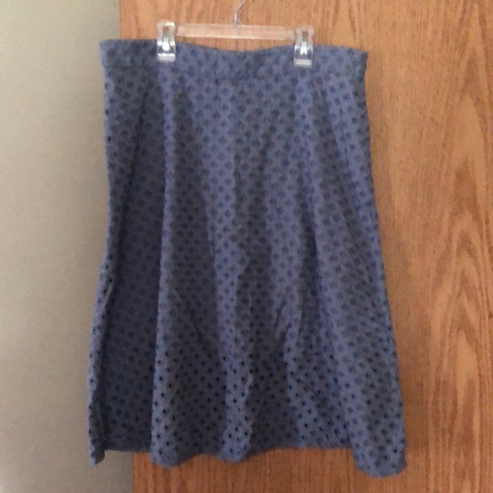 Women’s Loft eyelet blue skirt size 14